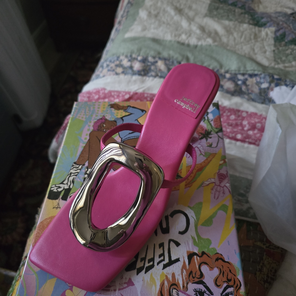 Jeffrey Campbell Pink Sandals with Silver Accent - Picture 7 of 9